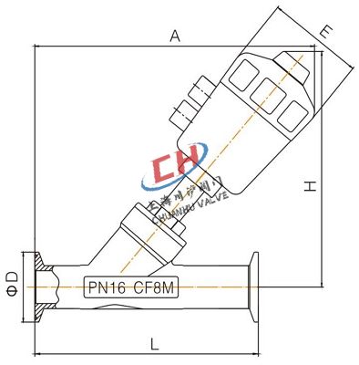 P2氣動(dòng)快裝角座閥連接尺寸